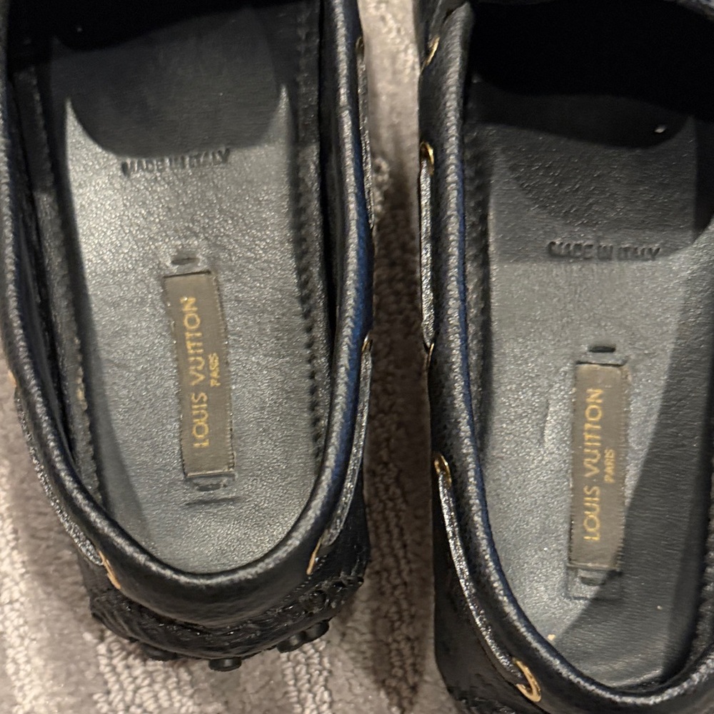 Louis Vuitton Black Moccasins with Gold Accents - Picture 6 of 7